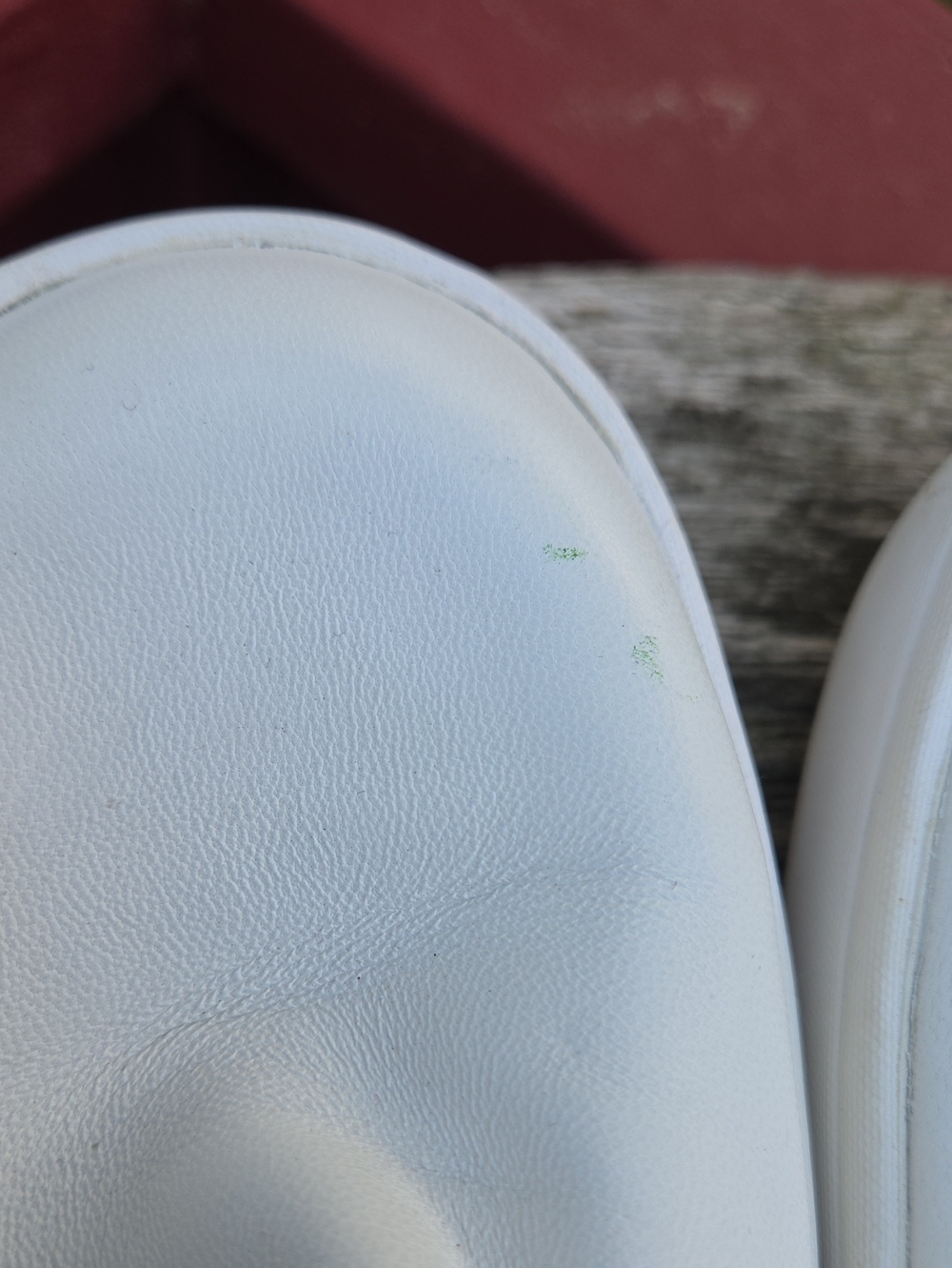kate spade Lillie White Leather Slip-On Flats with Ruffle Trim - Picture 6 of 10